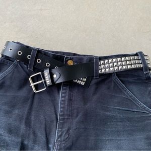 Faux Leather Studded Punk Belt